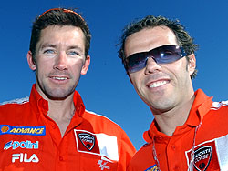 Troy Bayliss (4ème) et Loris Capirossi (abandon)