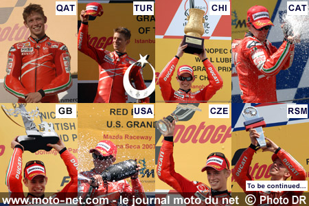 8 victoires en 15 courses - Stoner Champion du monde Motogp 2007 : Quand l'Australie reprend la main