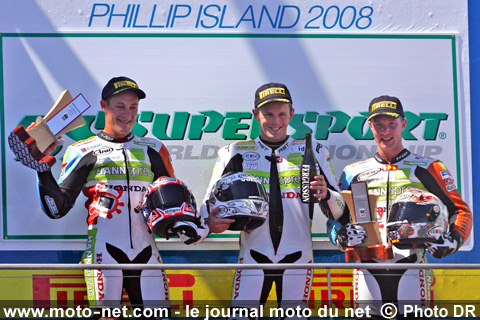 1er Andrew Pitt, 2ème Joshua Brookes et 3ème Robbin Harms - Doublé du Duc d'Australie