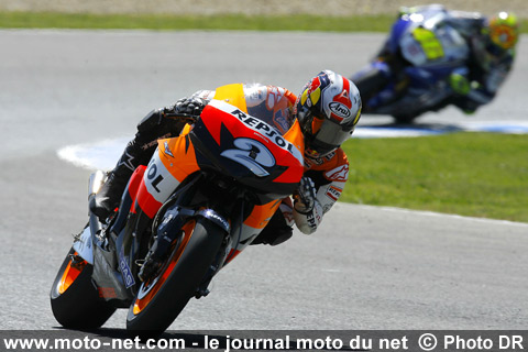 Dani Pedrosa et Valentino Rossi - Grand Prix Moto d'Espagne 2008 : le tour par tour sur Moto-Net.Com