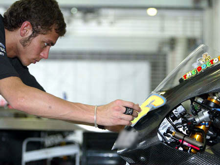 Valentino Rossi à la veille des essais sur le circuit de Sepang, le 23 janvier 2004