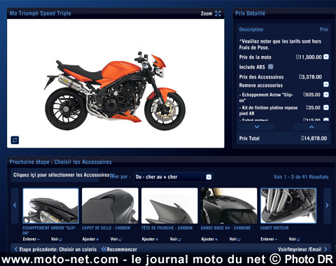  Create My Bike : Triumph lance son configurateur