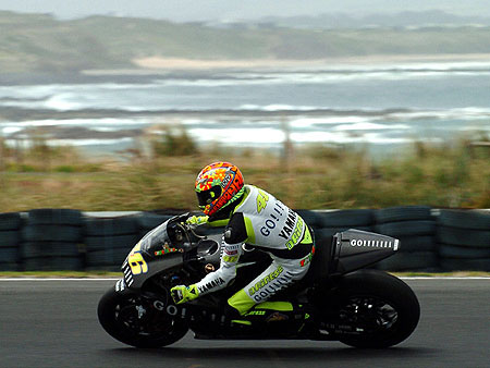 Valentino Rossi aujourd'hui sur le circuit de Phillip Island