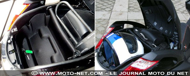 Essai comparatif Peugeot 125 BlackSat Executive vs Piaggio MP3 400 LT : le bonheur sans le permis moto !