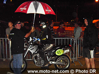 Pompon lors de son départ du Puy jeudi à minuit