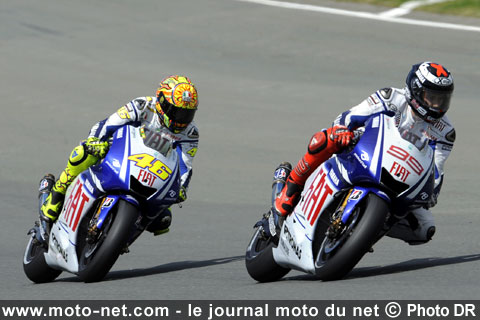 Rossi et Lorenzo au GP de Donington 2009