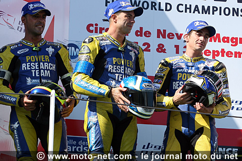 Les pilotes de la Honda n°63 Michelin ne sont pas restés longtemps sur le podium...