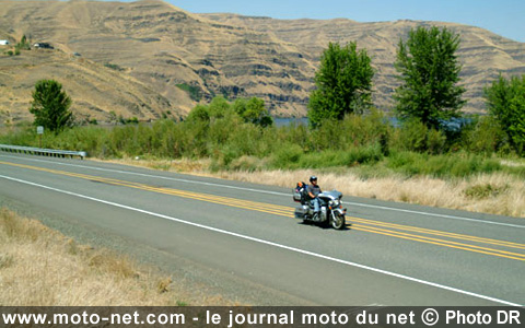 En Harley-Davidson sur la route 66