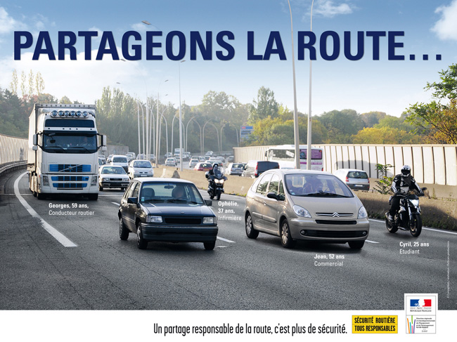 Nouvelle campagne d'affichage pour le partage de la route