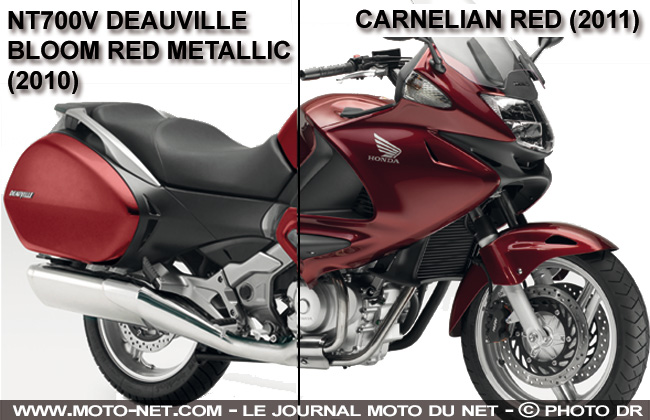 Nouveaux coloris sur les modèles Honda 2011