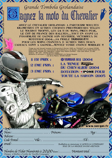 Gagnez la Yamaha R1 de Serge Nuques, le chevalier grolandais !