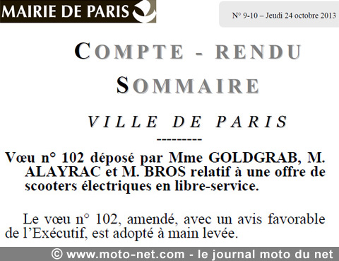 Le PRG propose des scooters en libre-service à Paris