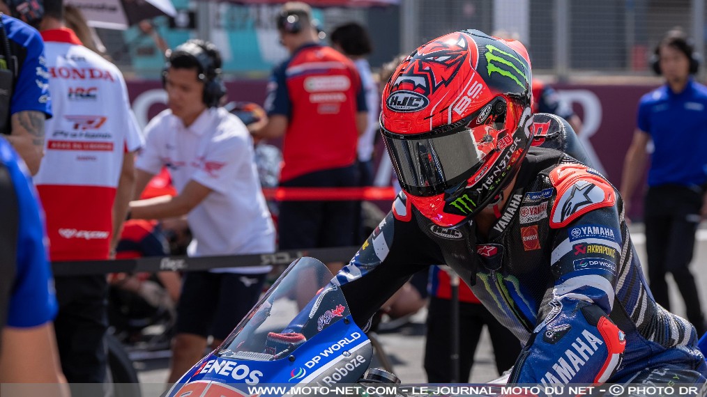 Double peine pour Fabio Quartararo au GP de Grande-Bretagne 2026

Fabio Quartararo repart de Silverstone (Royaume-Uni) sans marquer de point au classement MotoGP suite à deux courses difficiles et frustrantes, en dehors du Top 10. Le futur ex pilote Yamaha écope en prime d'une pénalité concernant la mesure de la pression de son pneu avant. 
