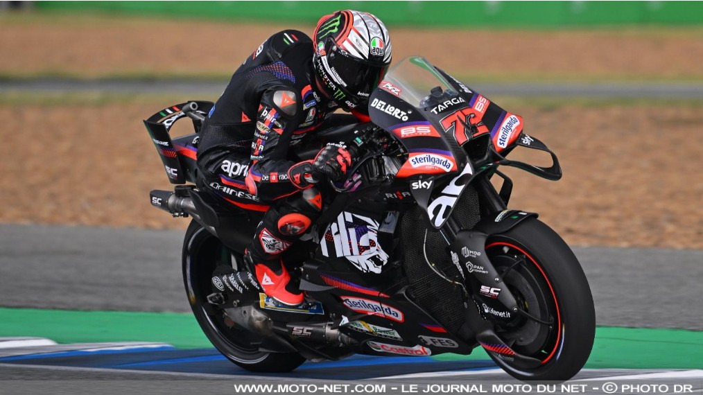 Grille de départ MotoGP du Grand Prix de Thaïlande 2026

Marco Bezzecchi décroche la pole position de la manche d'ouverture en Thaïlande - sa 3ème de rang avec 2025 - avec le nouveau record de la piste Tchang à Buriram. L'officiel Aprilia domine les débats sans trembler, malgré deux chutes ce samedi, devant Marc Marquez et Raul Fernandez. Johann Zarco s'élance en 12ème place, Fabio Quartararo depuis une lointaine 16ème position. 
