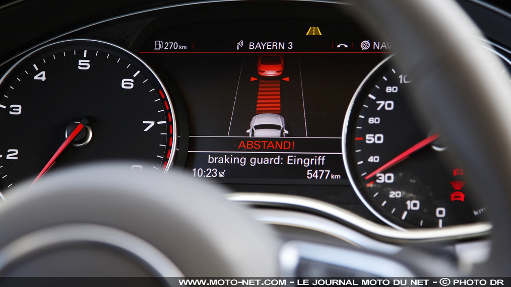 Quel est l'impact des assistances à la conduite automobile sur les motards ?