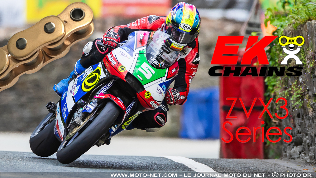 Les chaînes moto EK Chain ''testétée'' et approuvée sur l'Ile de Man