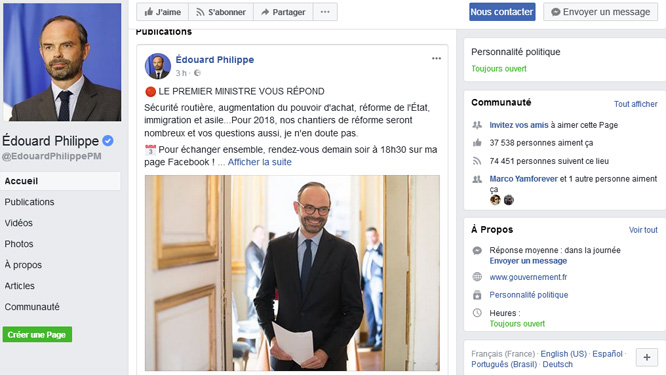 Baisse de la vitesse à 80 km/h : Edouard Philippe en direct sur Facebook