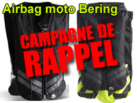 Bering confirme le rappel de son airbag moto