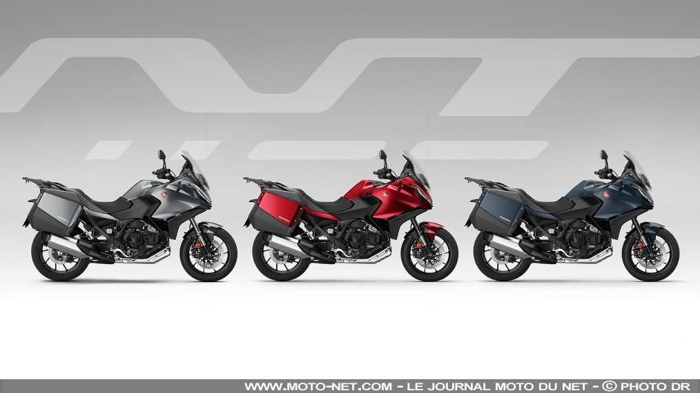 La Honda NT1100 2024 voit la route en bleu, gris ou rouge 