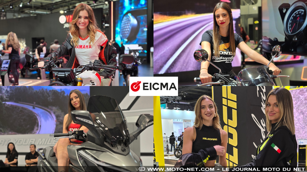 Les hôtesses du salon moto de Milan 2024