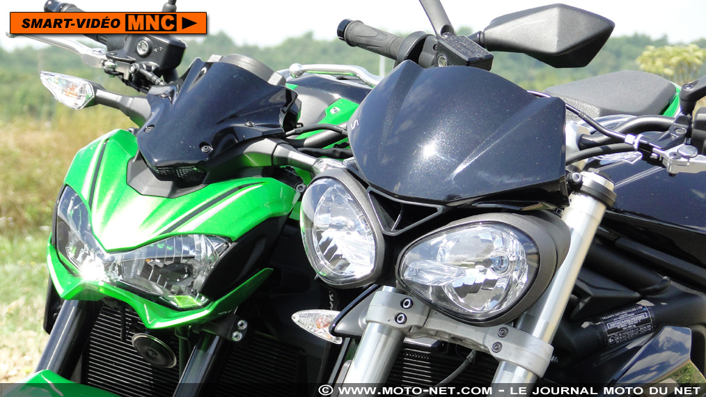 Smart-vidéo en direct du duel MNC : instru et moteur Street Triple S