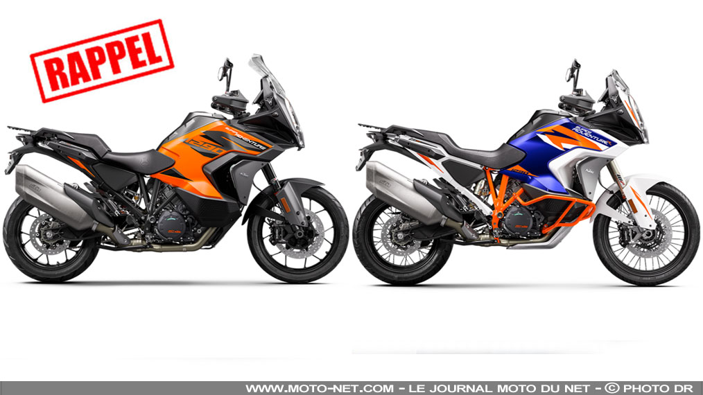 Rappel des motos KTM 1290 Super Adventure S et R 2021
