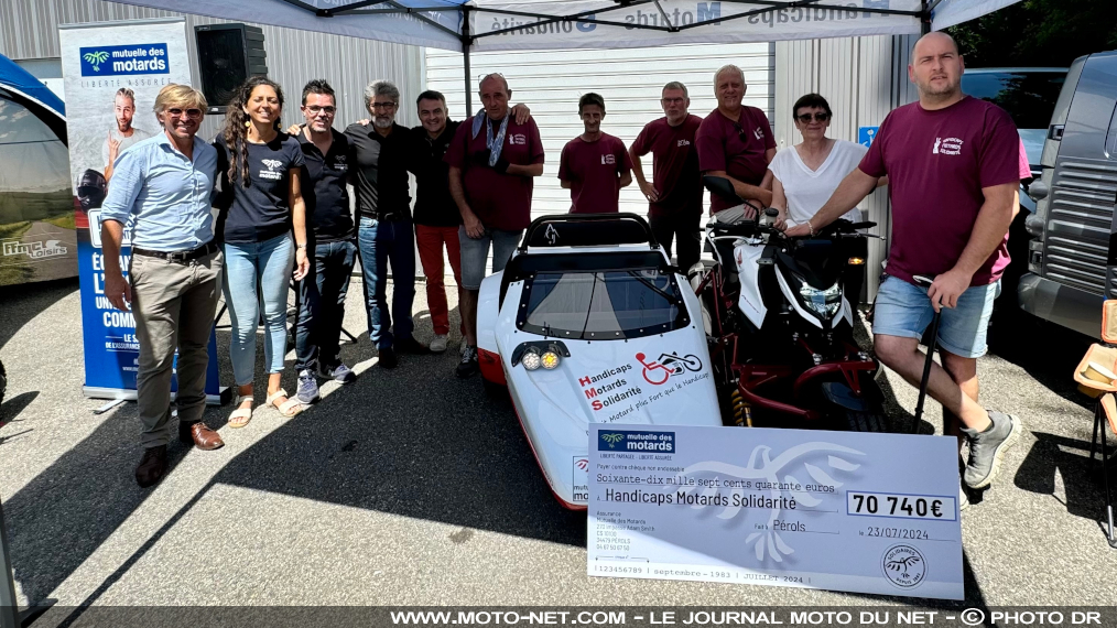 La Mutuelle des Motards reverse 70 740 euros à Handicaps Motards Solidarité