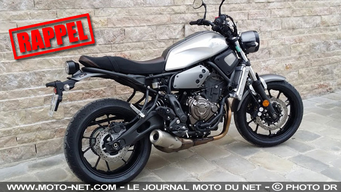 Yamaha rappelle les XSR700 pour un problème de faisceau du contacteur