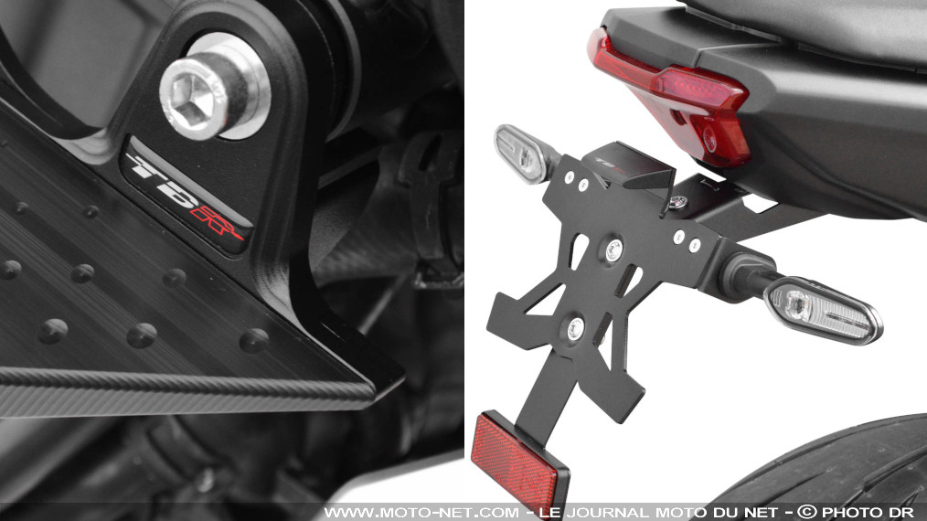 Patins de protection et support de plaque pour une MT-07 au Top Block