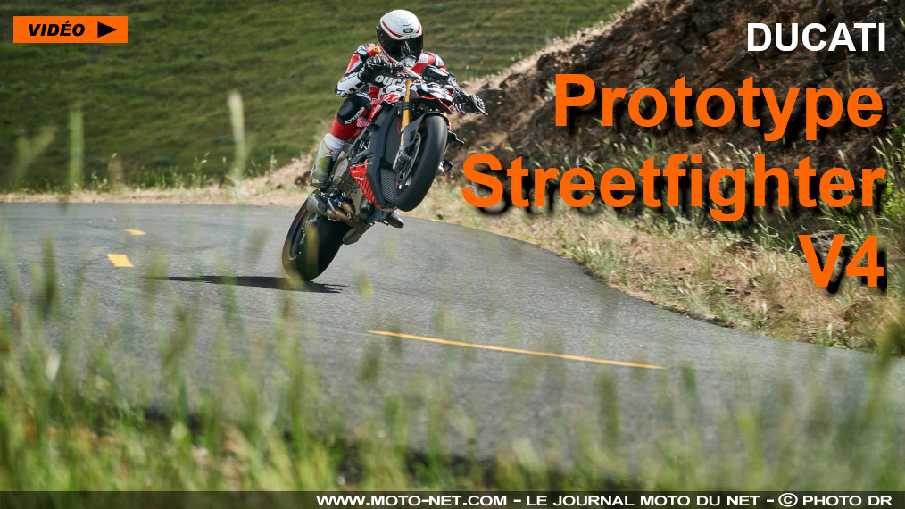 Prototype Ducati Streetfighter V4 à Pikes Peak : la vidéo