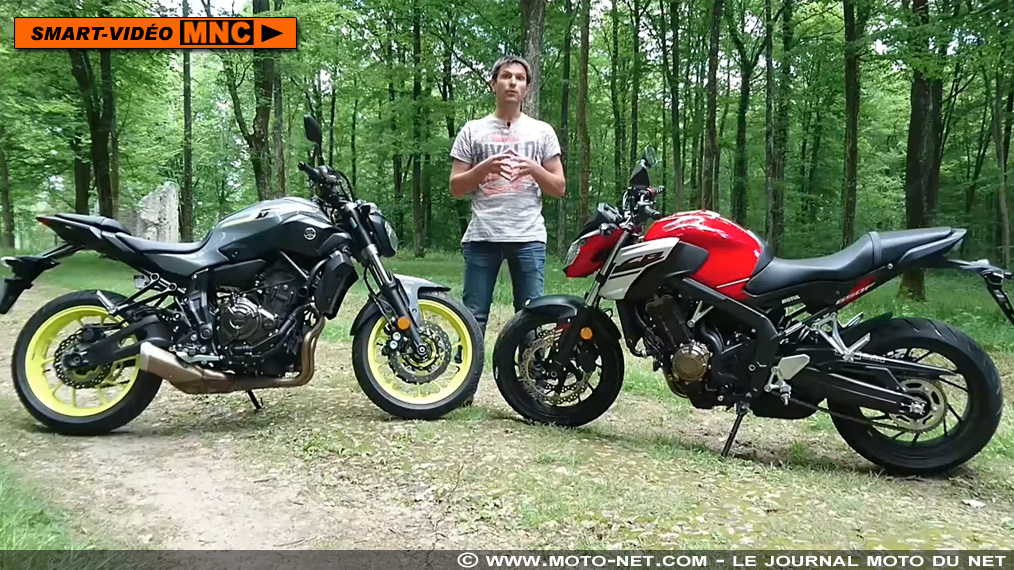Duel Honda CB 650F Vs Yamaha MT-07 : smart-vidéos en direct