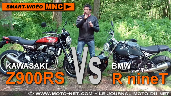 Smart-vidéo en direct de notre duel BMW R nineT Vs Kawasaki Z900RS